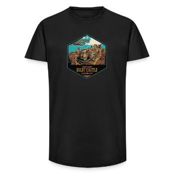 Schloss Boldt: Romantik auf der Herzinsel - Long Fit Männer T-Shirt - Schwarz - Vorne - AI Model Male 185 light (185cm)