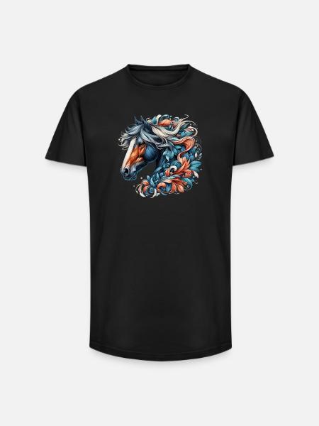 Horse - Long Fit Men's T-Shirt - black