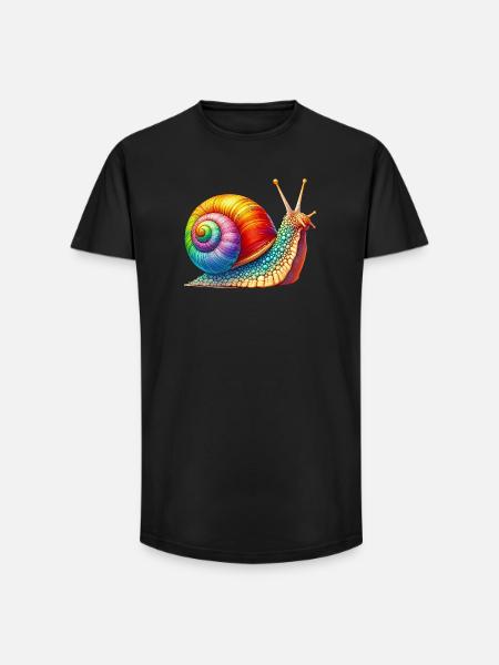 Snail - Long Fit Men's T-Shirt - black