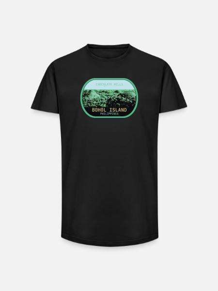 Chocolate Hills i Bohol, Filippinerna - T-shirt herr med lång passform - svart