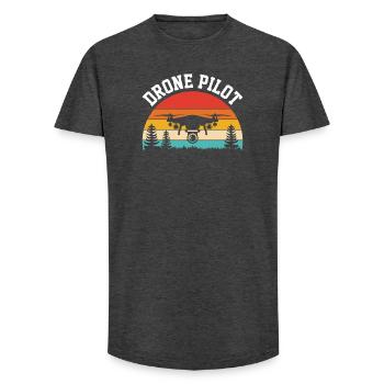 Drone Pilot - Long Fit Men's T-Shirt - charcoal grey - Front - AI Model Male 185 light (185cm)