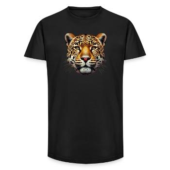Leopard - Long Fit Männer T-Shirt - Schwarz - Vorne - AI Model Male 185 light (185cm)