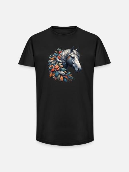 Cheval - T-shirt coupe longue homme - noir