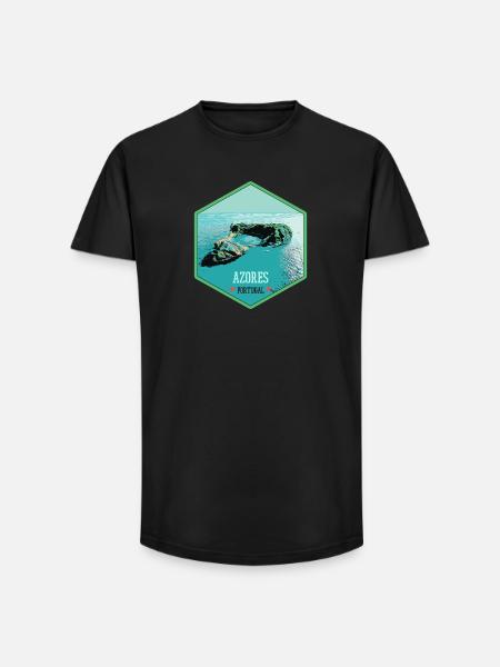 Illustration Volcanic islets, Azores - Long Fit Men's T-Shirt - black