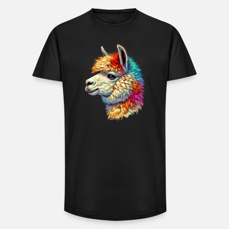 Alpaca - Long Fit Men's T-Shirt - black