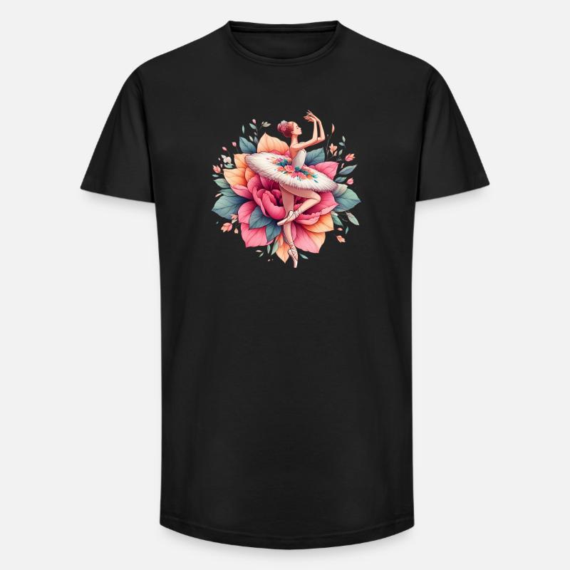 Ballet dancer with tutu - Long Fit Men's T-Shirt - black