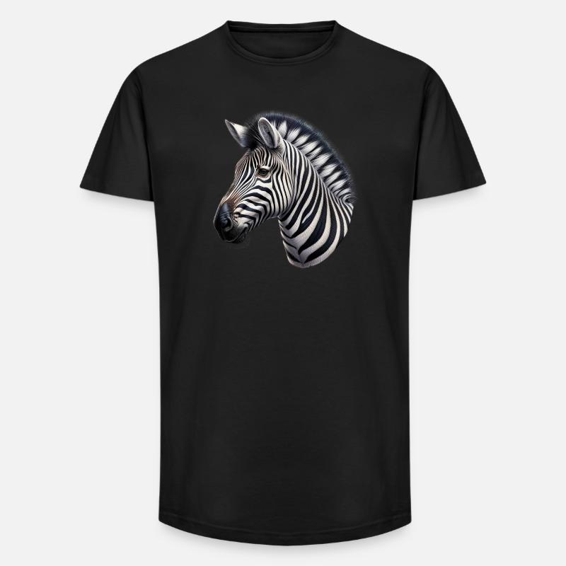 Zebra - Long Fit Männer T-Shirt - Schwarz