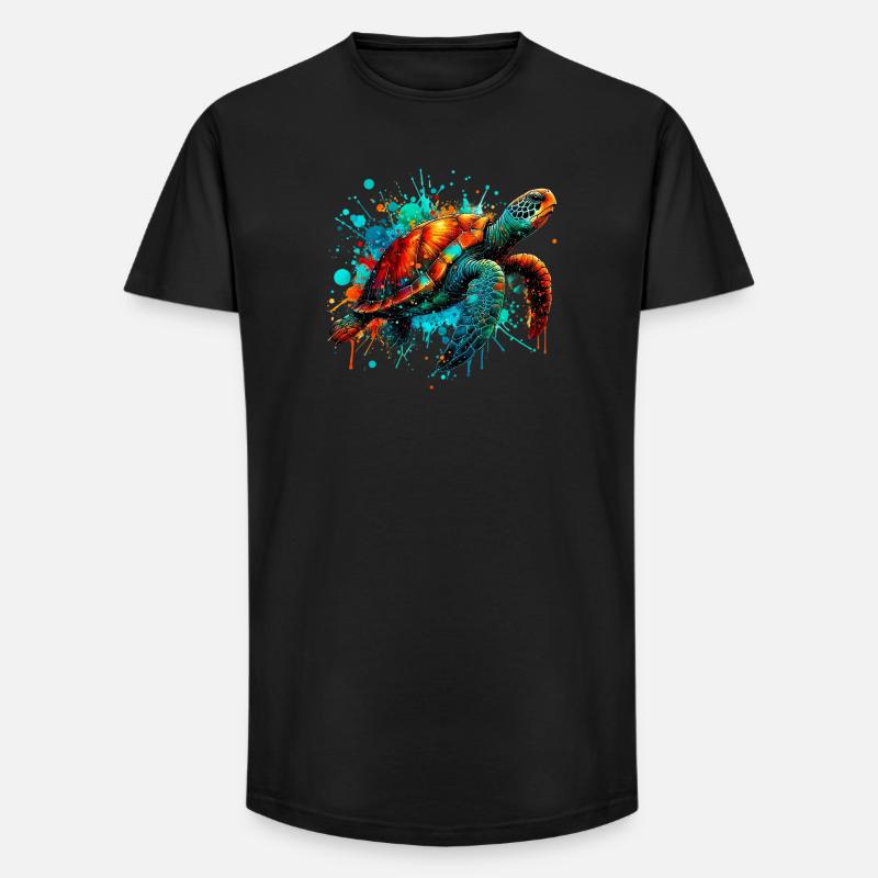 Schildkröte - Long Fit Männer T-Shirt - Schwarz