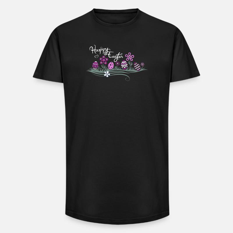 Easter Easter Eggs in the Grass - Long Fit Men's T-Shirt - black