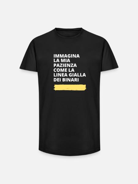 Immagina - motivo ironico e divertente - T-shirt uomo a vestibilità lunga - nero