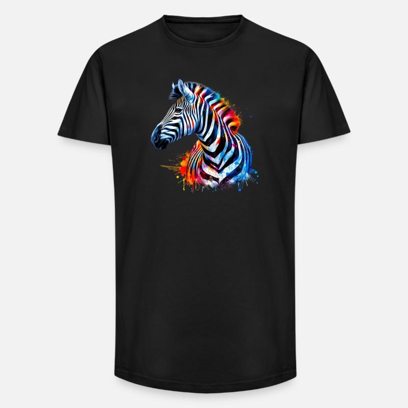 Zebra - Long Fit Men's T-Shirt - black