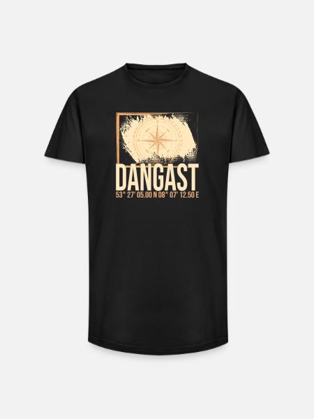 Dangast Koordinaten - Long Fit Männer T-Shirt - Schwarz
