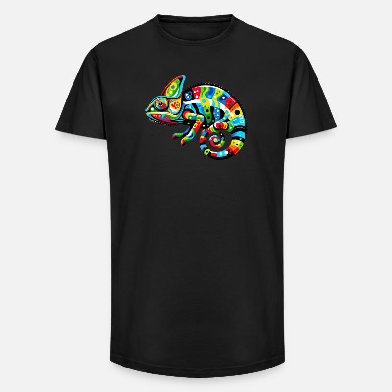 Chamäleon - Long Fit Männer T-Shirt - Schwarz