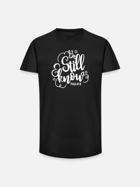 Be still and know - Long Fit Men's T-Shirt - black