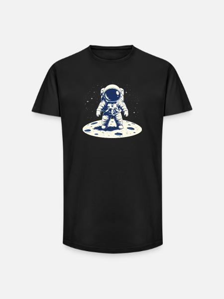 An Astronaut on the Moon - Long Fit Men's T-Shirt - black