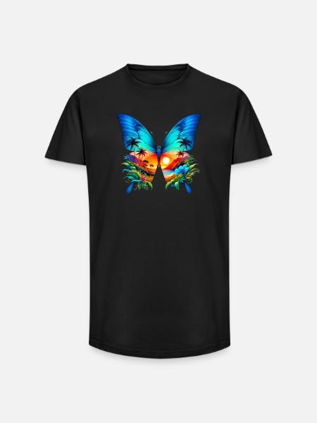 Papillon - T-shirt coupe longue homme - noir
