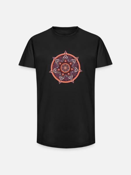 Innerer Kompass – Ruhige Symbolkunst - Long Fit Männer T-Shirt - Schwarz