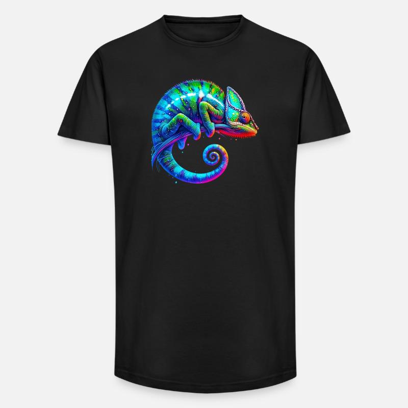 Chamäleon - Long Fit Männer T-Shirt - Schwarz