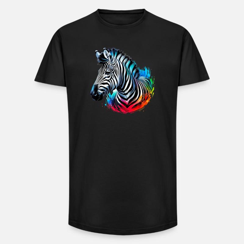 Zebra - Long Fit Männer T-Shirt - Schwarz
