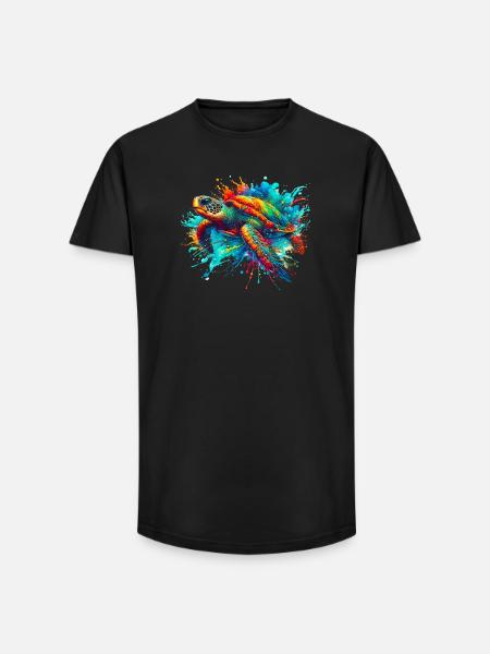 Turtle - Long Fit Men's T-Shirt - black