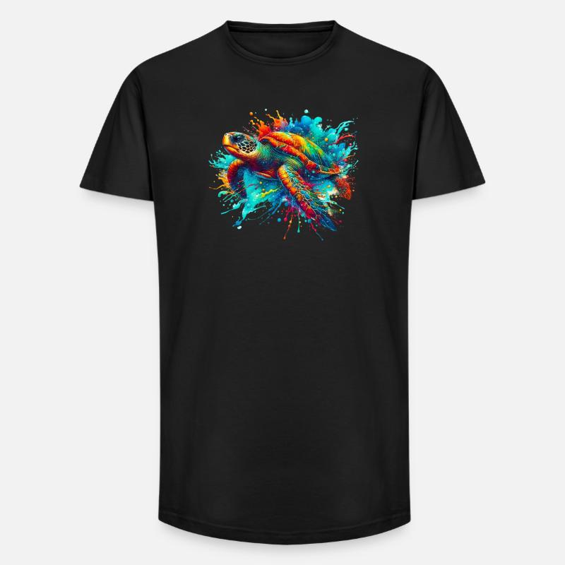 Schildkröte - Long Fit Männer T-Shirt - Schwarz