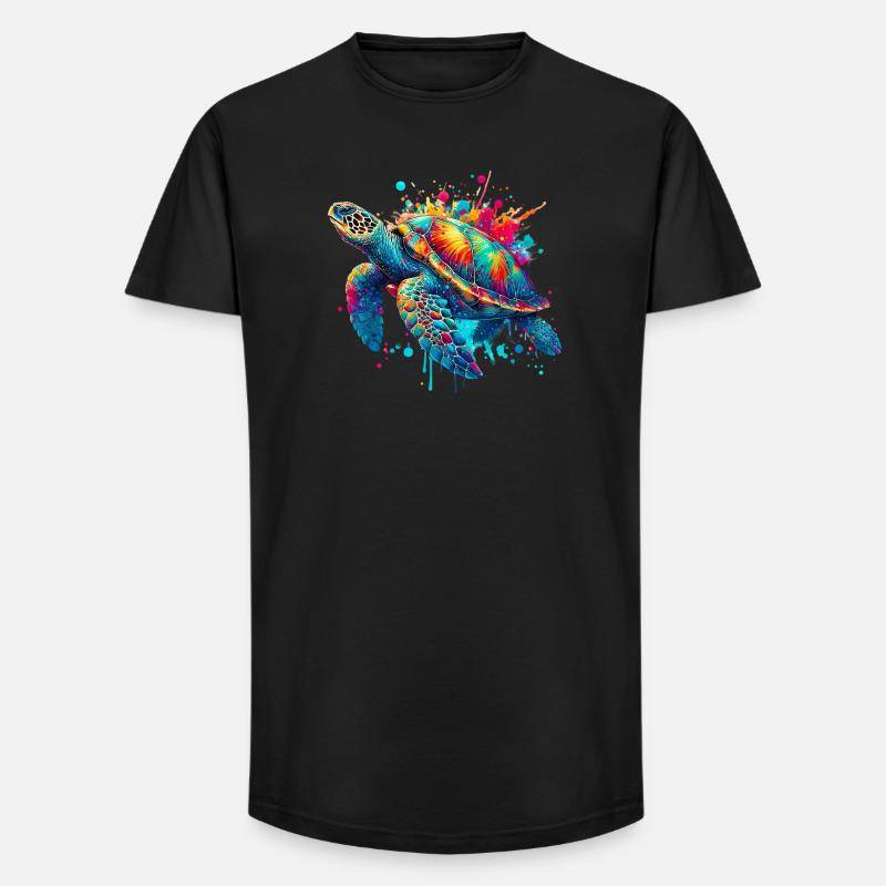 Schildkröte - Long Fit Männer T-Shirt - Schwarz