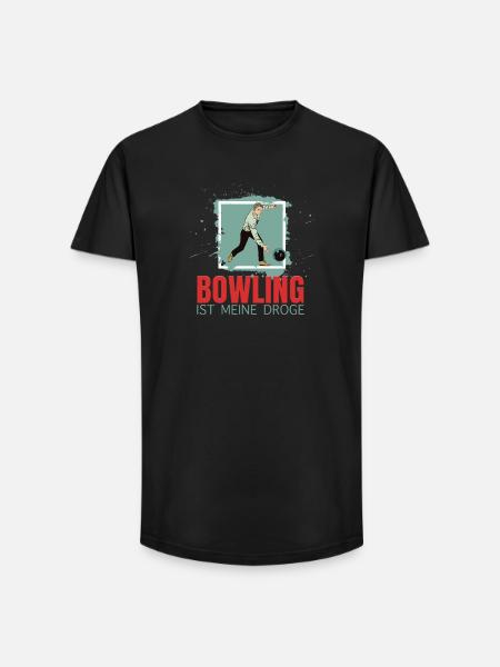 Bowling ist meine Droge - Long Fit Männer T-Shirt - Schwarz