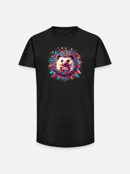 Igel - Long Fit Männer T-Shirt - Schwarz