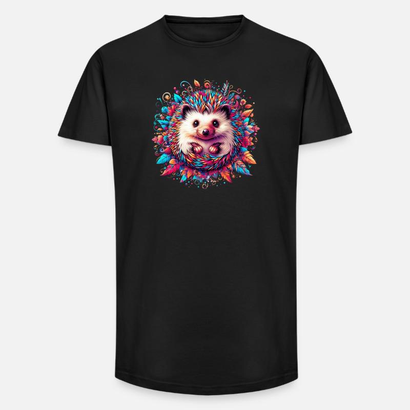 Igel - Long Fit Männer T-Shirt - Schwarz