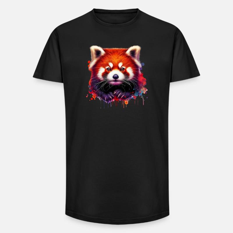 Kleiner Panda - Long Fit Männer T-Shirt - Schwarz