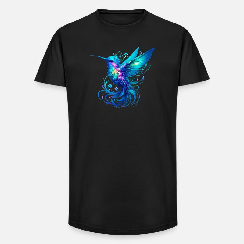 Kolibri - Long Fit Männer T-Shirt - Schwarz