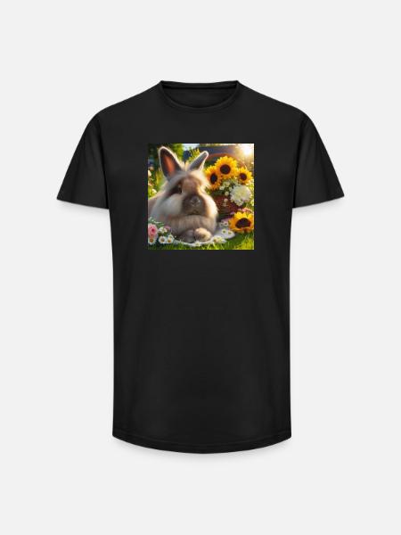 Grey Angora Rabbit - Long Fit Men's T-Shirt - black