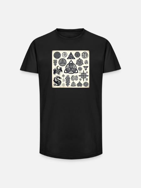 Celtic Symbols - Long Fit Men's T-Shirt - black