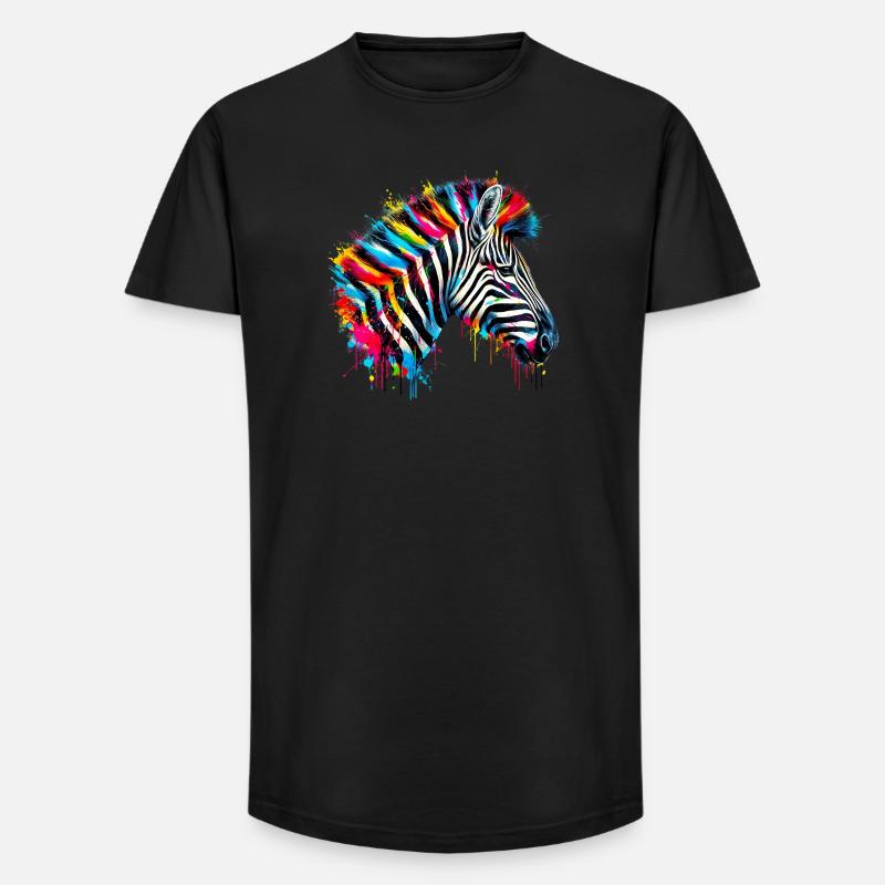 Zebra - Long Fit Männer T-Shirt - Schwarz