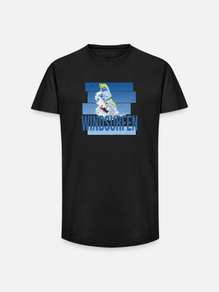 Windsurfen - Surfen - Long Fit Männer T-Shirt - Schwarz
