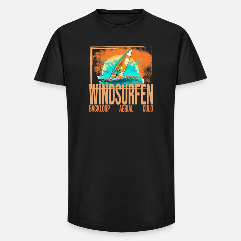 Backloop - Aerial - Culo - Windsurfen - Long Fit Männer T-Shirt - Schwarz