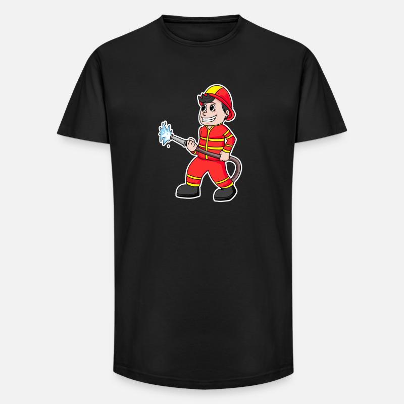 Fire Brigade Young Firefighter - Long Fit Men's T-Shirt - black