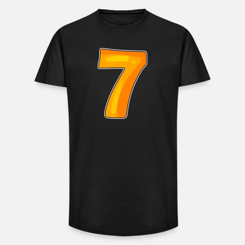 7 - Long Fit Men's T-Shirt - black