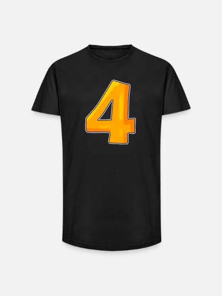 Number Number 4 - Long Fit Men's T-Shirt - black