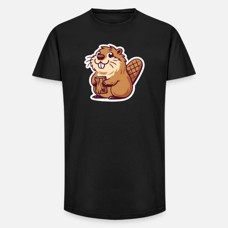 Biber Meme - Long Fit Männer T-Shirt - Schwarz