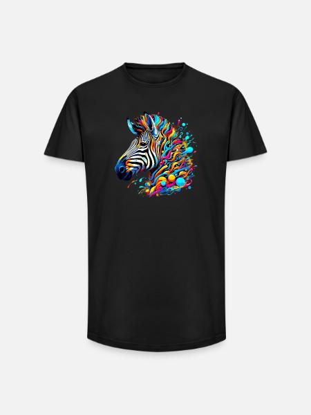 Zebra - Long Fit Männer T-Shirt - Schwarz