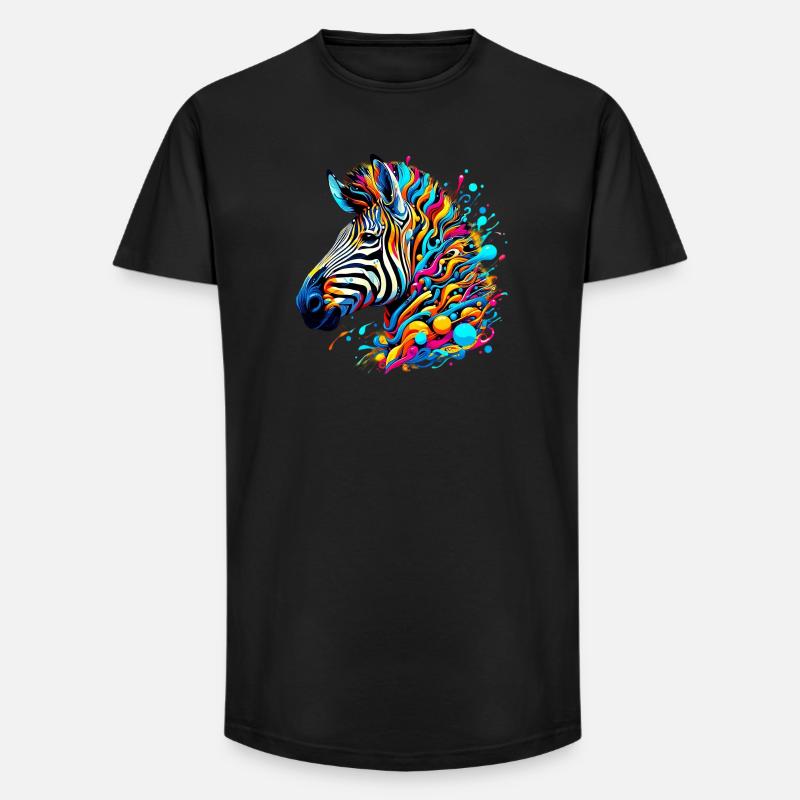 Zebra - Long Fit Men's T-Shirt - black