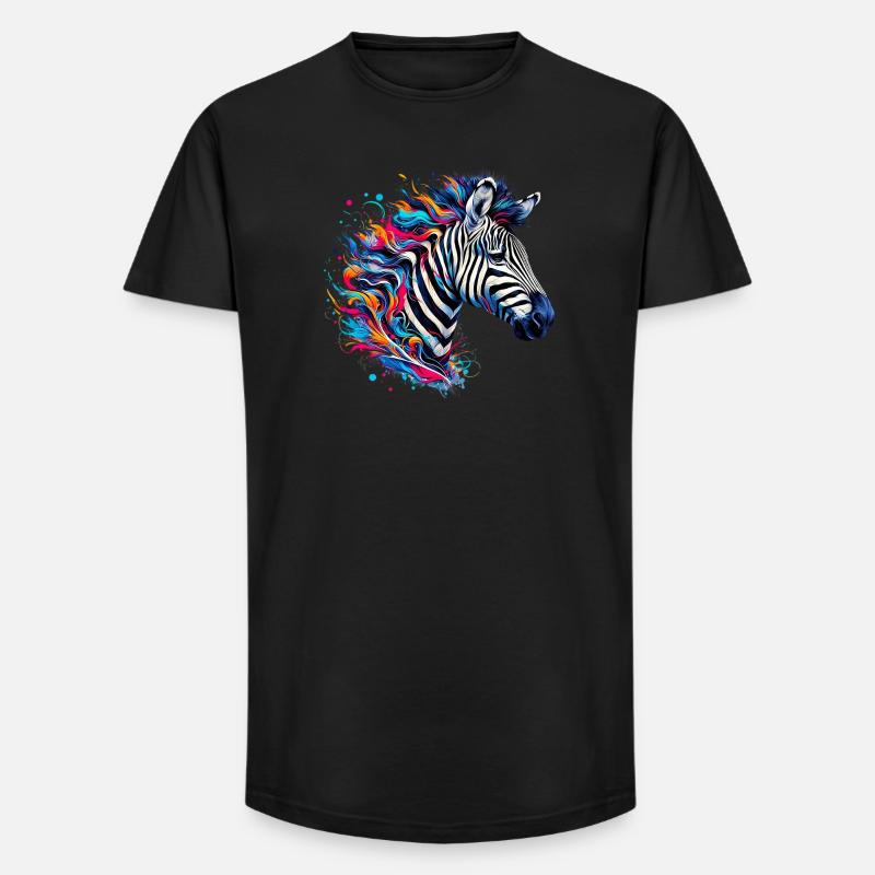 Zebra - Long Fit Männer T-Shirt - Schwarz