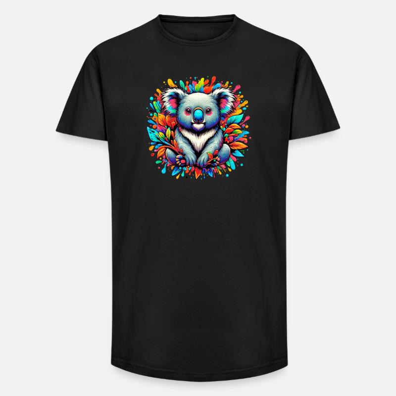 Koala - T-shirt coupe longue homme - noir