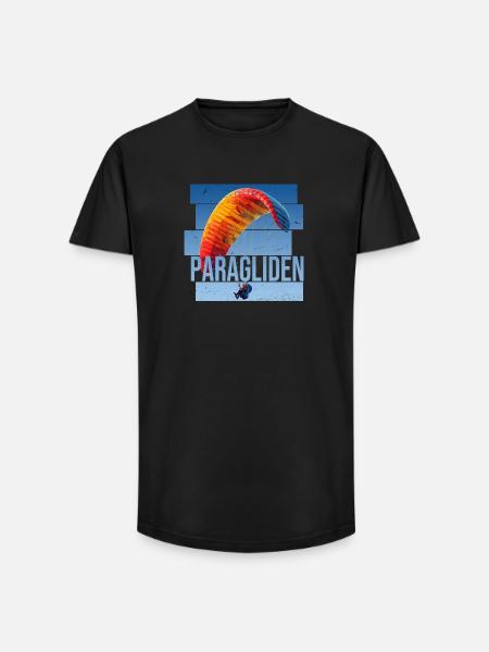 Paragliden - Long Fit Männer T-Shirt - Schwarz