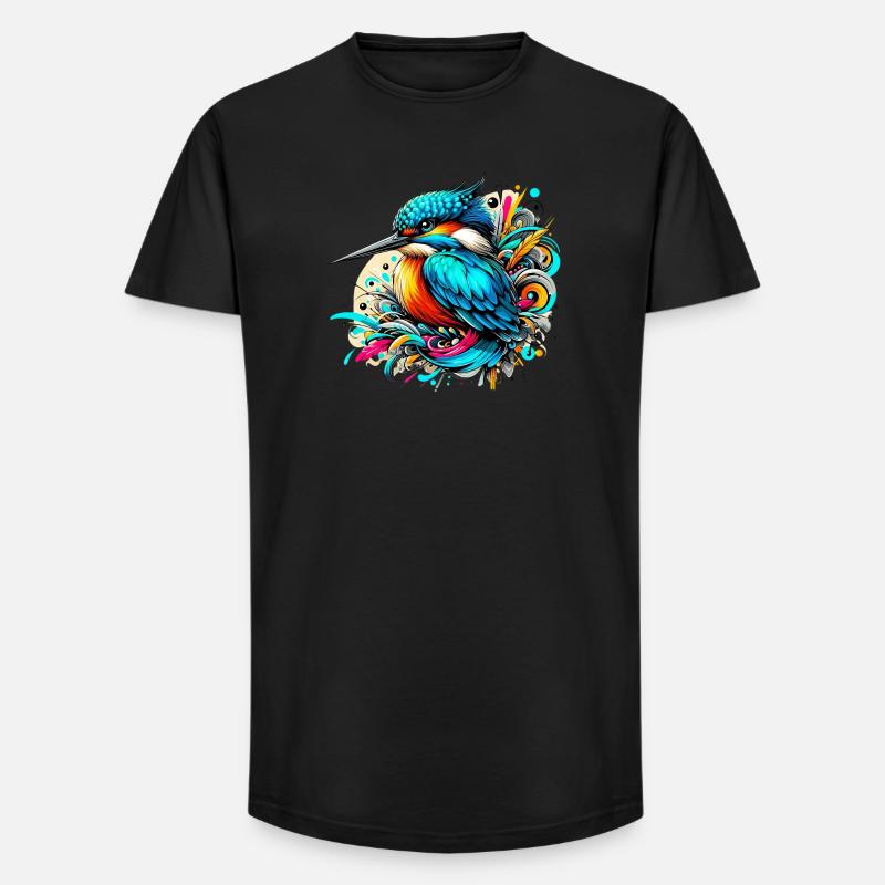 Eisvogel - Long Fit Männer T-Shirt - Schwarz