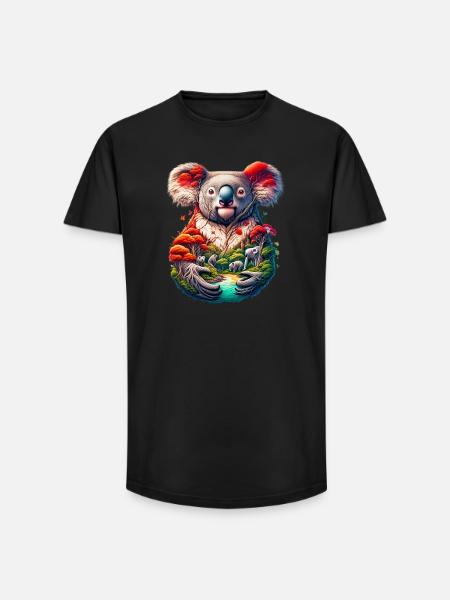 Koala - Long Fit Men's T-Shirt - black