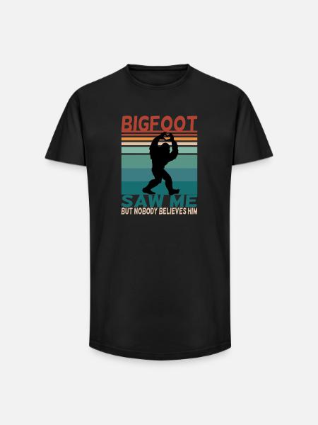 Bigfoot lustiger Spruch Retro Background - Long Fit Männer T-Shirt - Schwarz