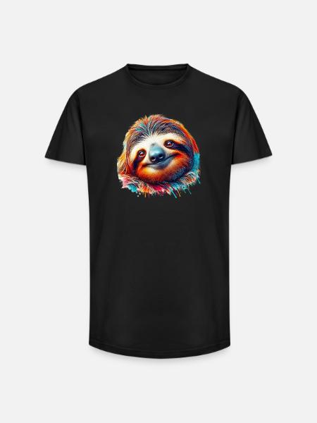 Sloth - Long Fit Men's T-Shirt - black
