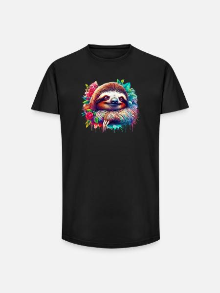 Sloth - Long Fit Men's T-Shirt - black